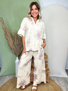 The Wildflower Waffle Top-110 SHORT SLEEVE TOP-EASEL-Heathered Boho Boutique, Women's Fashion and Accessories in Palmetto, FL