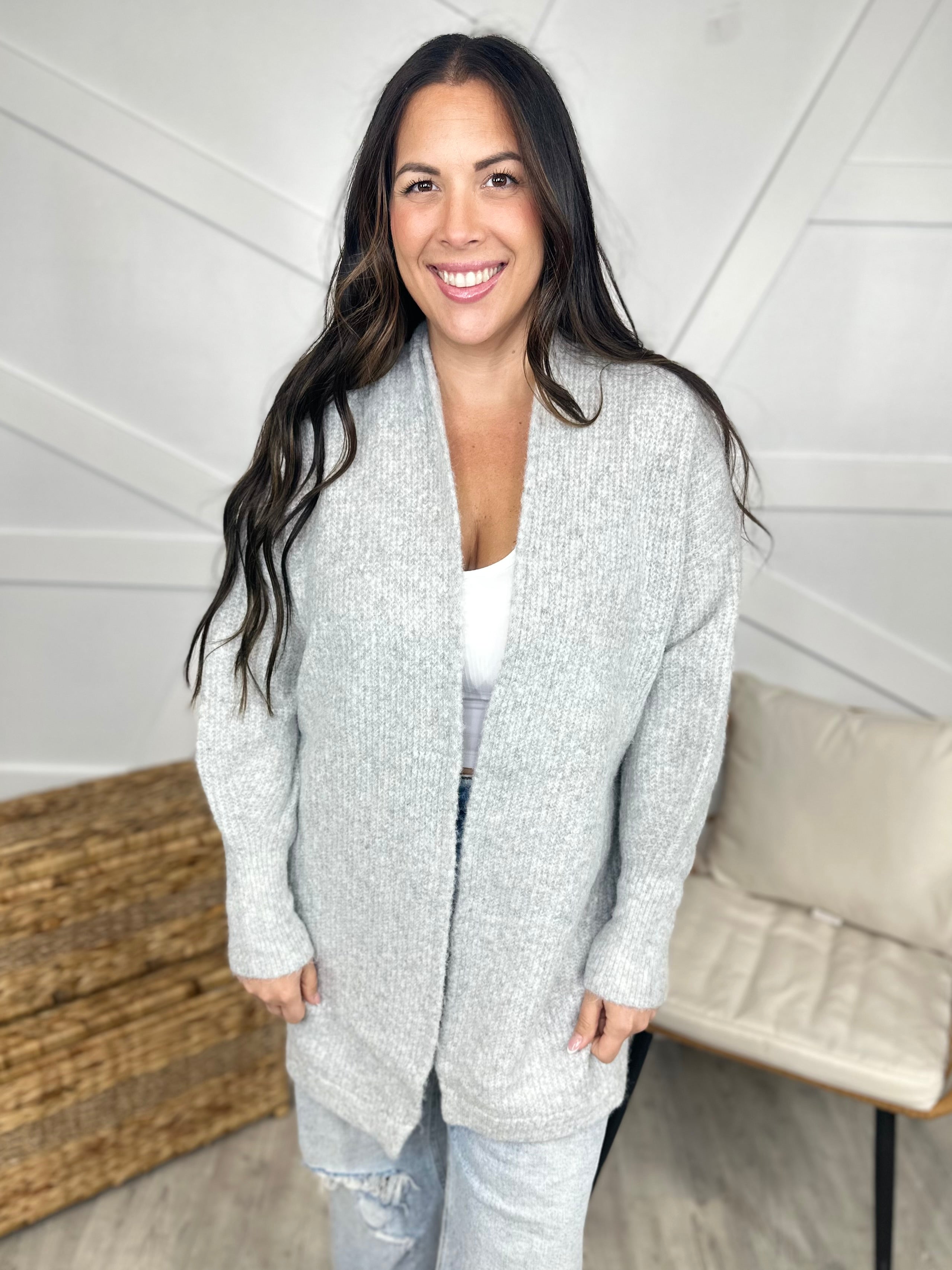 Melange Cardigan-220 Cardigans/ Kimonos-Umgee-Heathered Boho Boutique, Women's Fashion and Accessories in Palmetto, FL