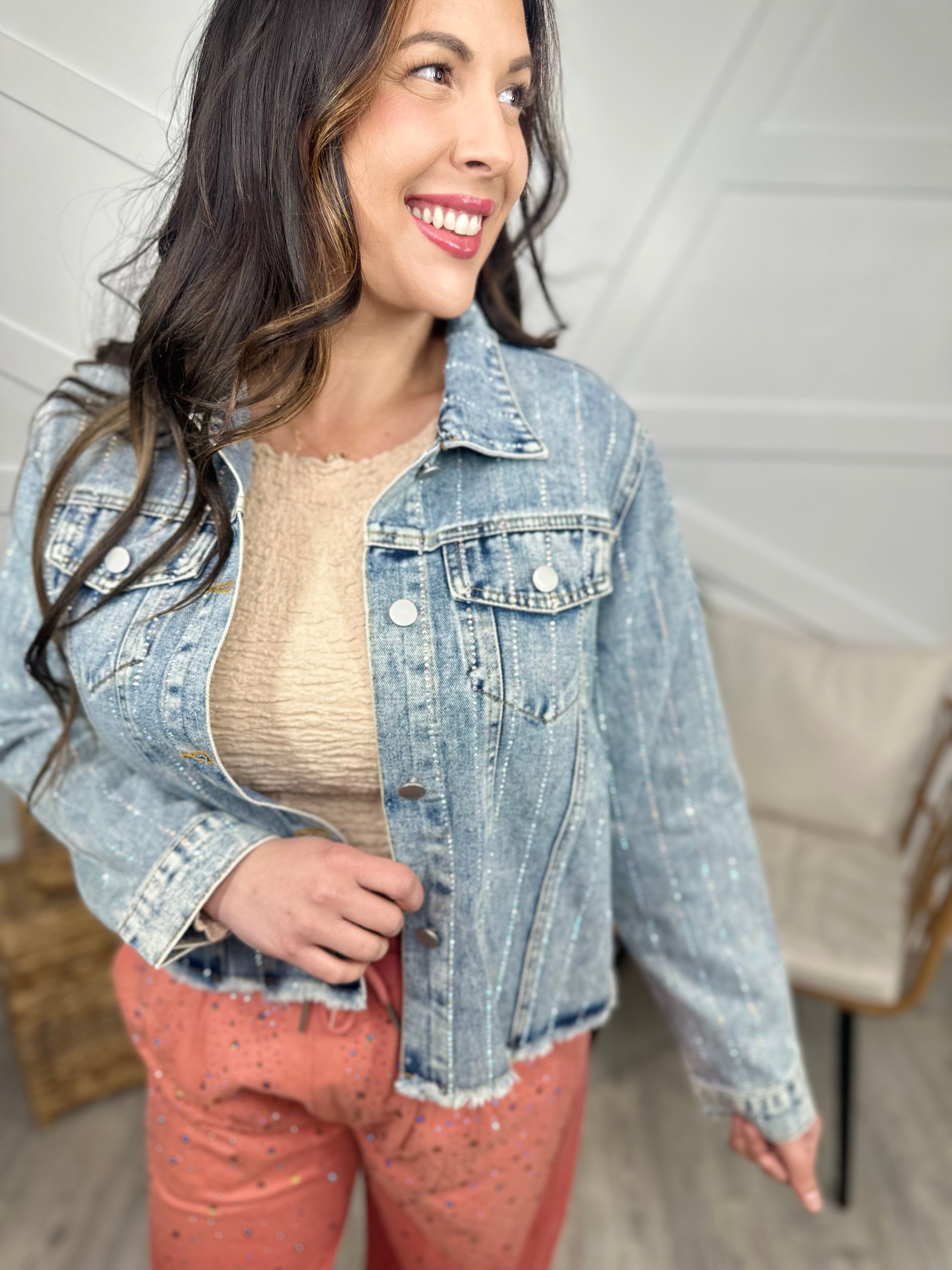 RESTOCK : Hot Shot Denim Jacket-200 Jackets/Shackets-Origami Apparel-Heathered Boho Boutique, Women's Fashion and Accessories in Palmetto, FL