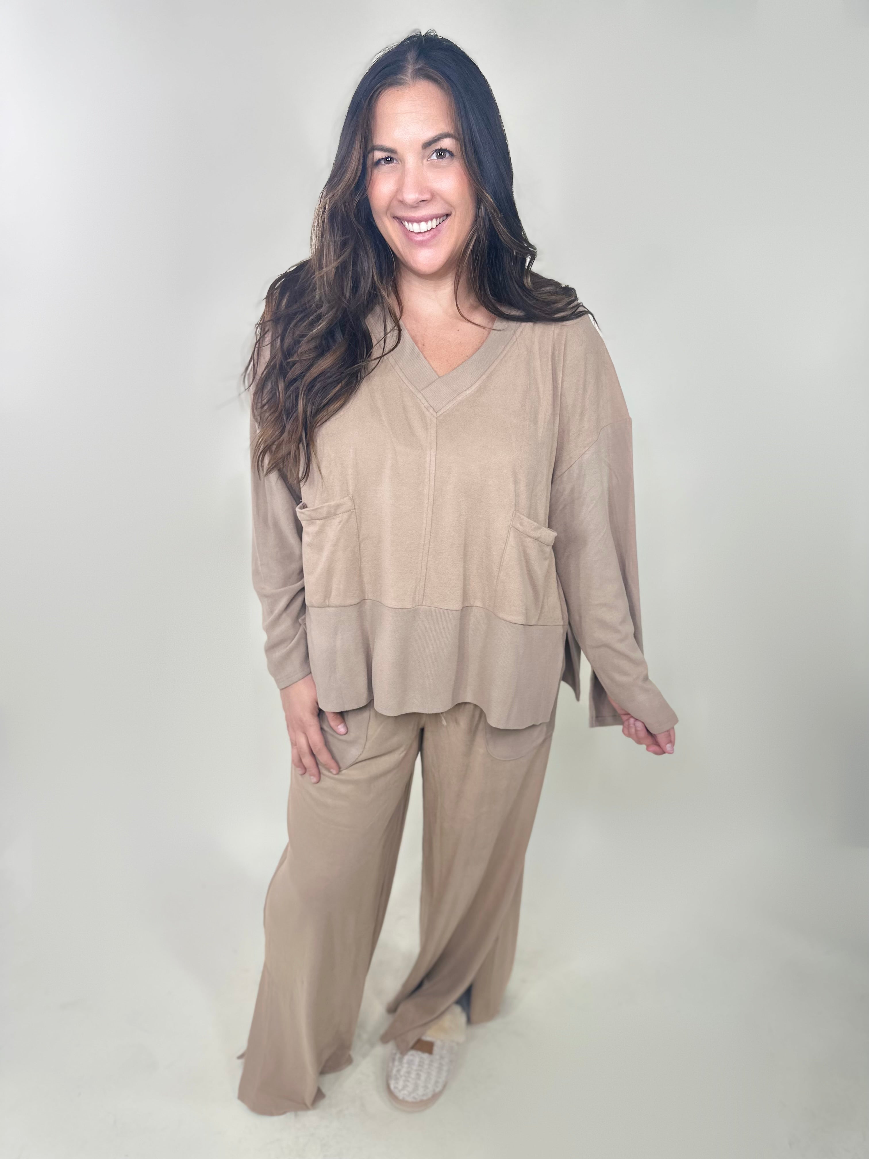 Mature Comfort Top-120 Long Sleeve Tops-Oddi-Heathered Boho Boutique, Women's Fashion and Accessories in Palmetto, FL