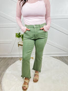 Olive You More Kick Flare Jeans-190 Jeans-Saige-Heathered Boho Boutique, Women's Fashion and Accessories in Palmetto, FL