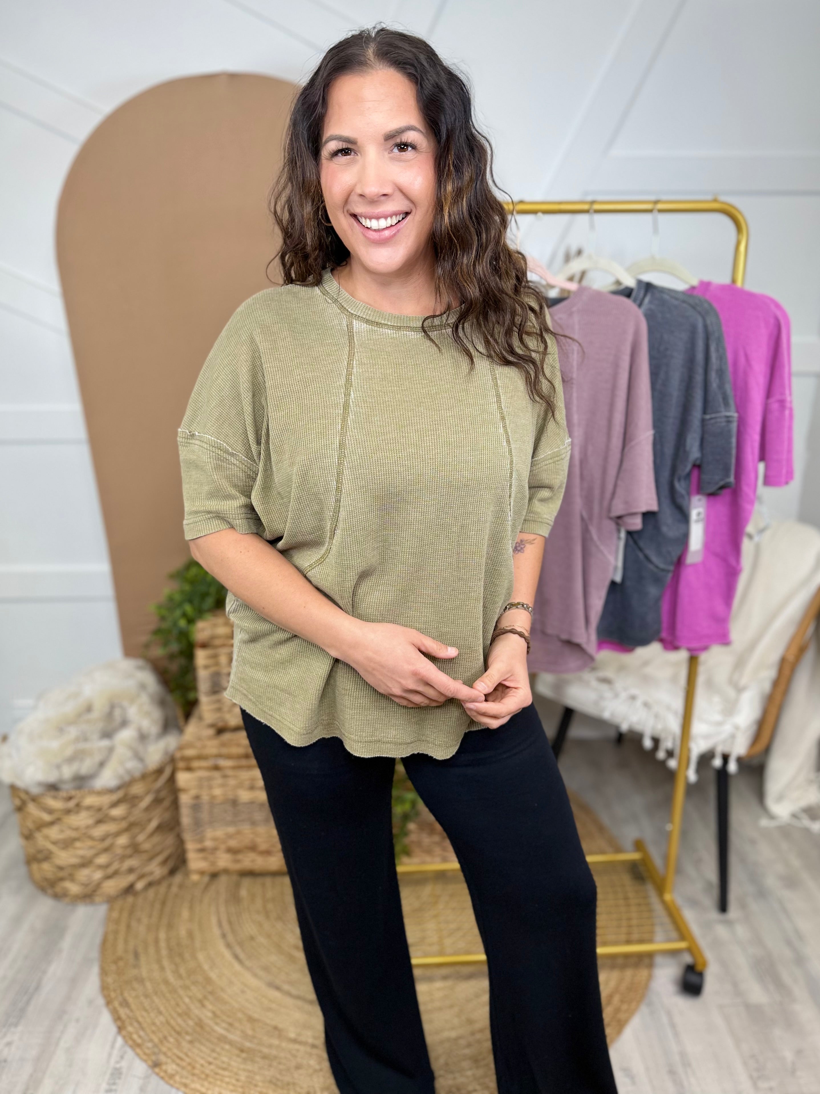 BLACK FRIDAY: Lifestyle Top-110 SHORT SLEEVE TOP-MONO B-Heathered Boho Boutique, Women's Fashion and Accessories in Palmetto, FL