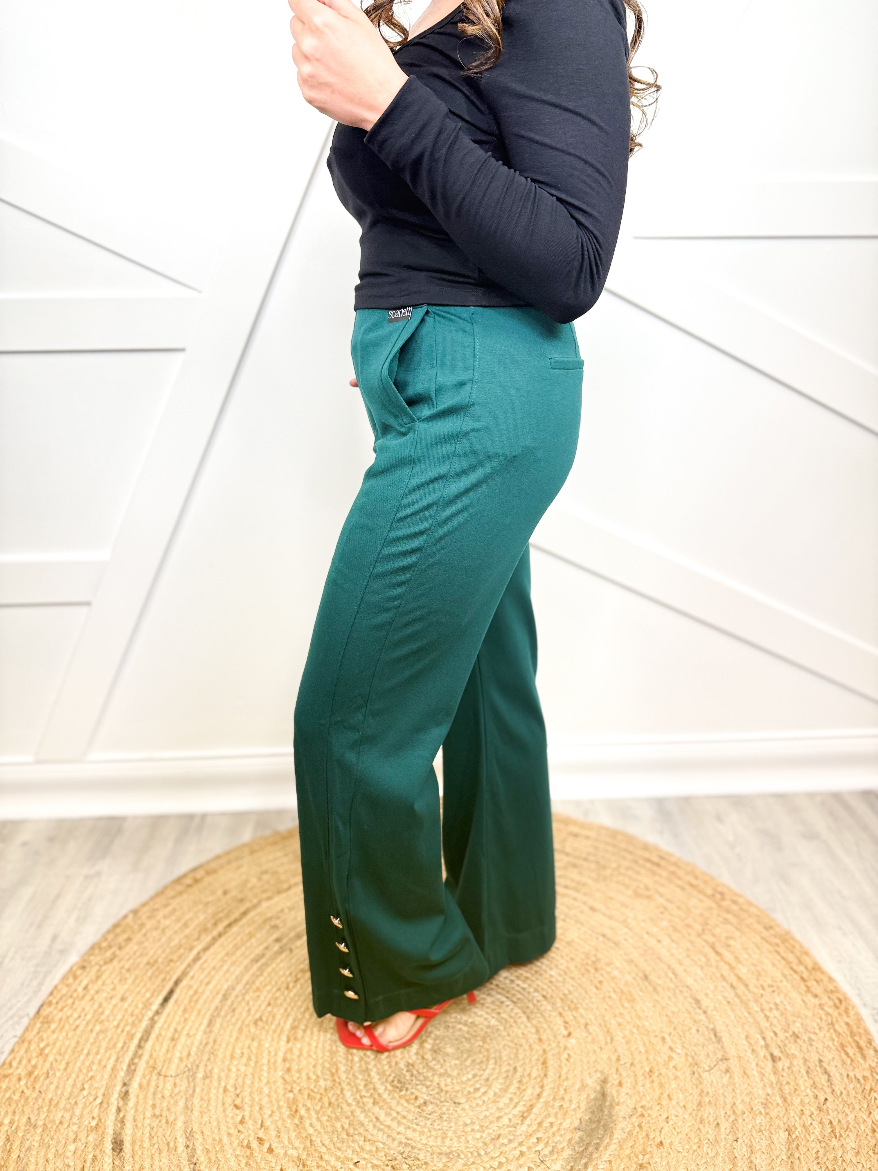 Gala Pants - Hunter Green-150 PANTS-DEAR SCARLETT-Heathered Boho Boutique, Women's Fashion and Accessories in Palmetto, FL