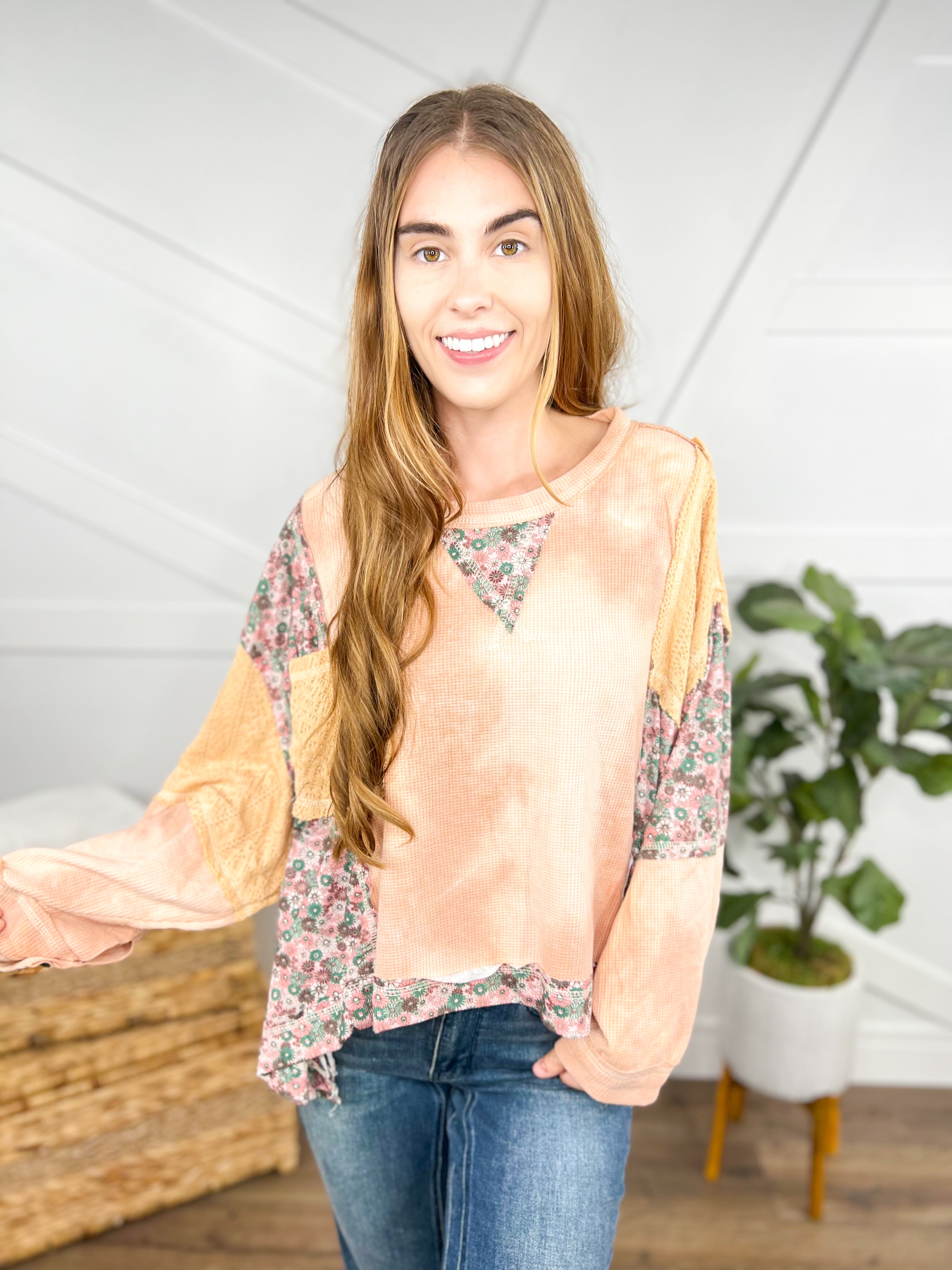 Swing of Things Long Sleeve Top-120 Long Sleeve Tops-Pol-Heathered Boho Boutique, Women's Fashion and Accessories in Palmetto, FL