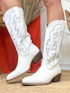 Dixie Boots - White-350 SHOES-Pierre Dumas-Heathered Boho Boutique, Women's Fashion and Accessories in Palmetto, FL