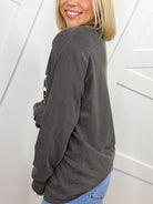 Checkered Ghost Graphic Long Sleeve-130 Graphic Tees-Heathered Boho-Heathered Boho Boutique, Women's Fashion and Accessories in Palmetto, FL