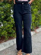 Bayside Cropped Denim Jeans-190 JEANS-ZENANA-Heathered Boho Boutique, Women's Fashion and Accessories in Palmetto, FL