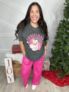 Pink Christmas Vibes Graphic Tee-130 Graphic Tees-Heathered Boho-Heathered Boho Boutique, Women's Fashion and Accessories in Palmetto, FL