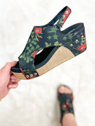 Carley Wedges - Black Red Floral-350 Shoes-Corkys-Heathered Boho Boutique, Women's Fashion and Accessories in Palmetto, FL