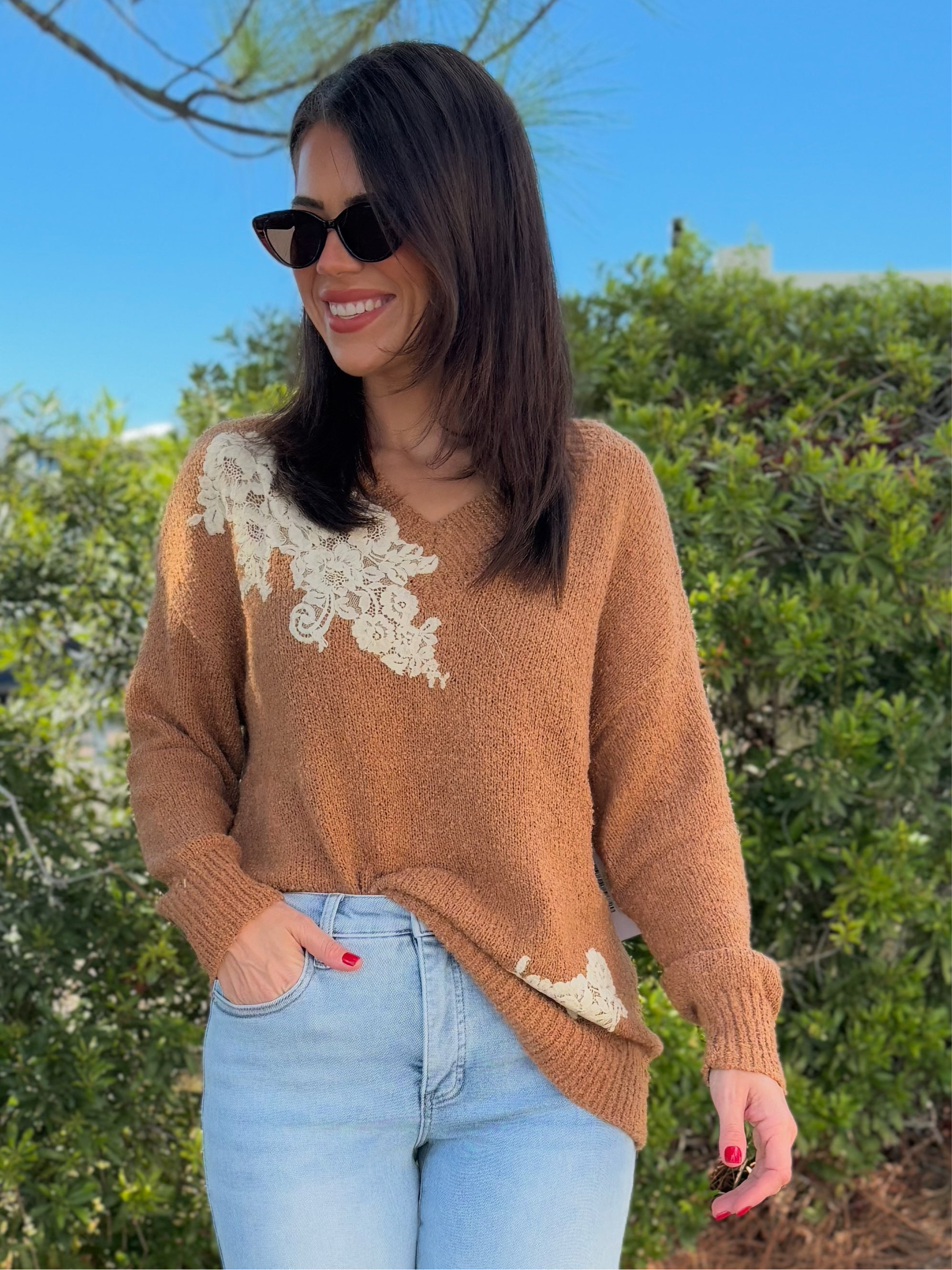 Visionary Sweater-125 SWEATER-J.NNA-Heathered Boho Boutique, Women's Fashion and Accessories in Palmetto, FL