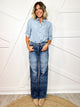 The Bluebell Bandana Straight Leg Jeans By Saige-190 JEANS-SAIGE DENIM-Heathered Boho Boutique, Women's Fashion and Accessories in Palmetto, FL