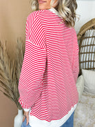 The Weekend Mood Striped Top-120 LONG SLEEVE TOPS-ZENANA-Heathered Boho Boutique, Women's Fashion and Accessories in Palmetto, FL