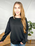 Malibu Pullover - Black-120 Long Sleeve Tops-DEAR SCARLETT-Heathered Boho Boutique, Women's Fashion and Accessories in Palmetto, FL