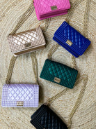 Donna Studded Chain Crossbody Bag-320 Bags-Jen & Co.-Heathered Boho Boutique, Women's Fashion and Accessories in Palmetto, FL