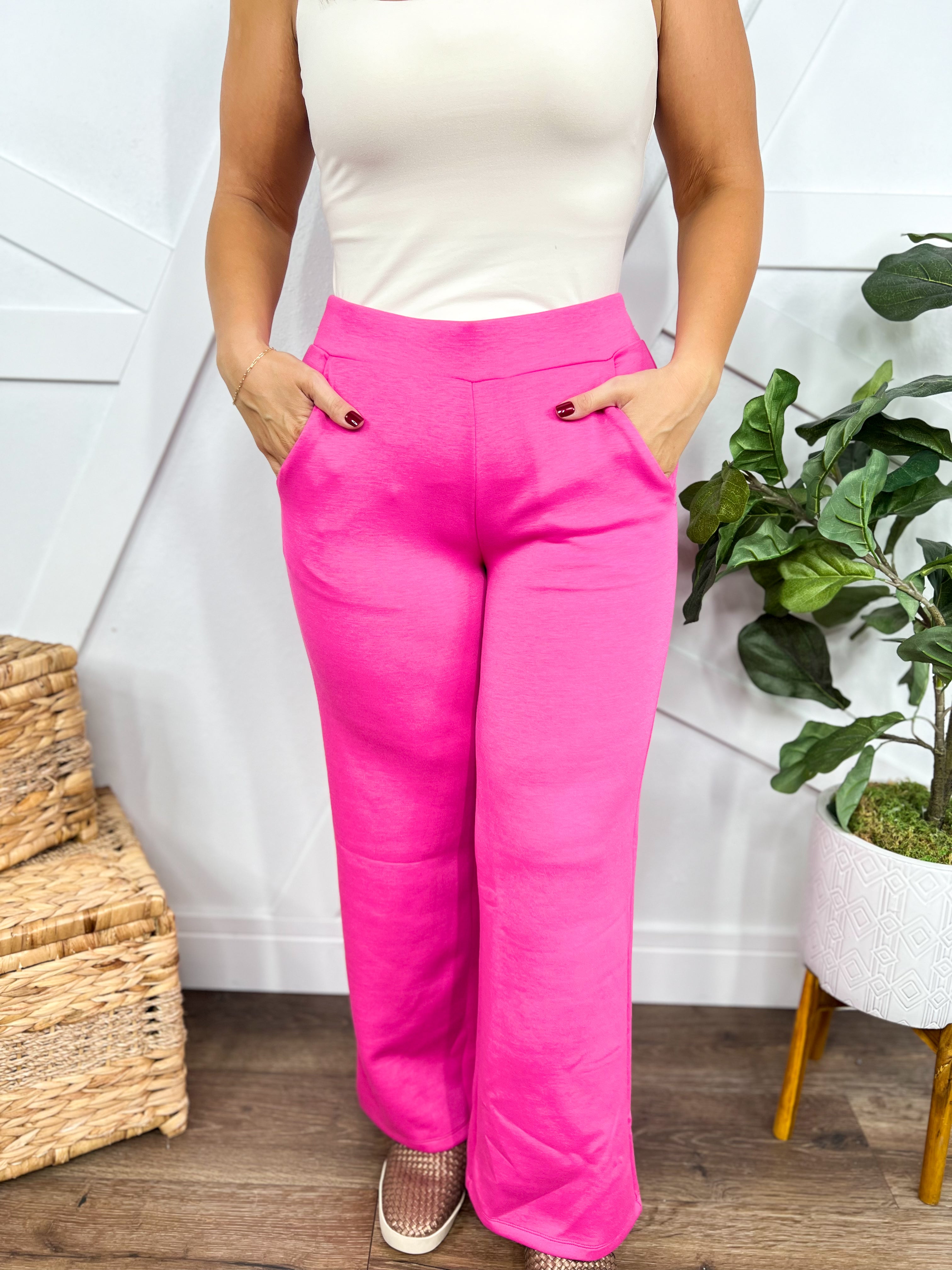 Resort Pants - Hot Pink-150 PANTS-DEAR SCARLETT-Heathered Boho Boutique, Women's Fashion and Accessories in Palmetto, FL