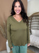 The Better Than Basic V-Neck Top-120 LONG SLEEVE TOPS-ZENANA-Heathered Boho Boutique, Women's Fashion and Accessories in Palmetto, FL