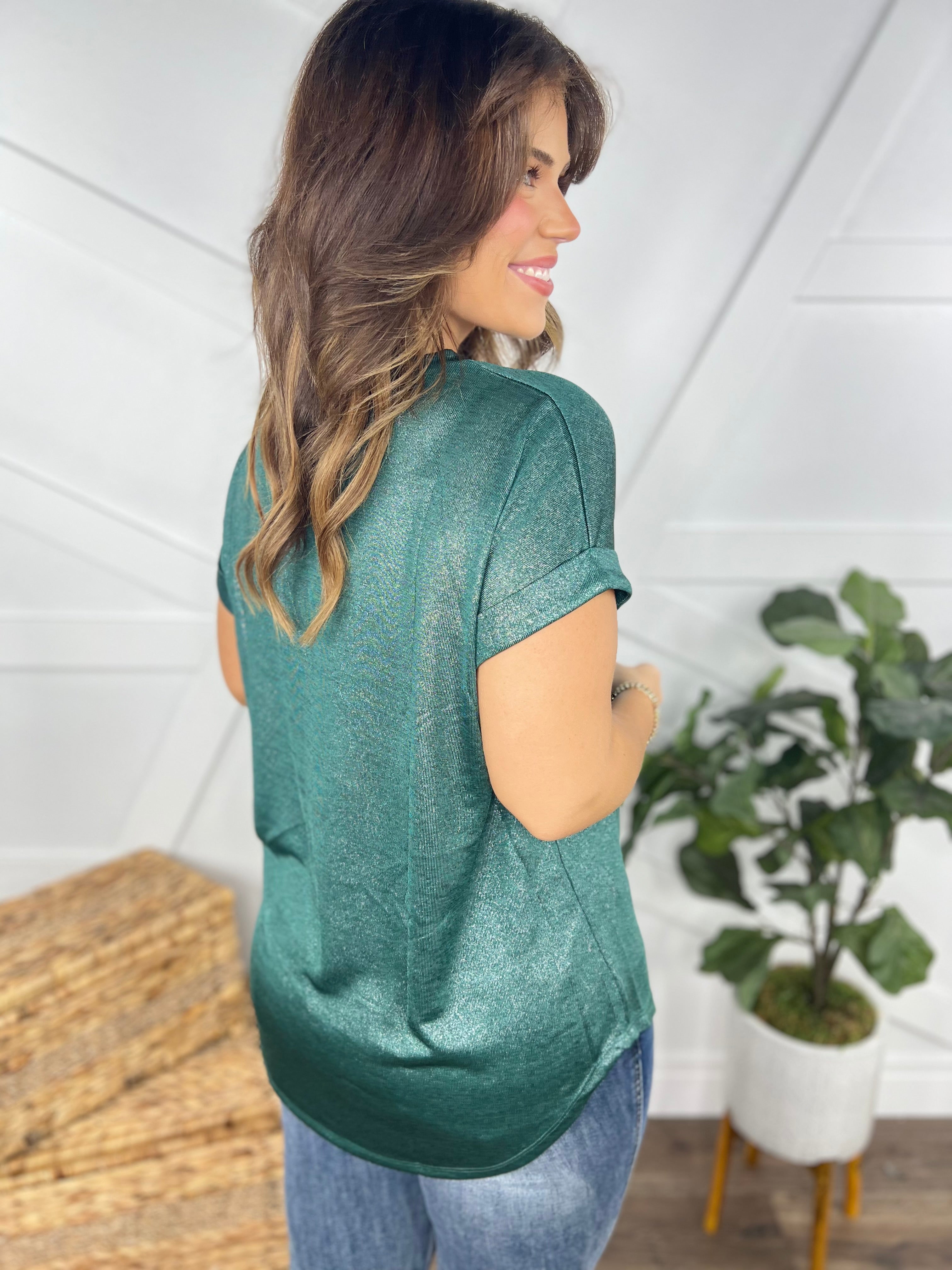 RESTOCK : Now & Again Top-110 Short Sleeve Top-Sew In Love-Heathered Boho Boutique, Women's Fashion and Accessories in Palmetto, FL