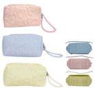 Solid Color Quilted Fabric Makeup Pouch-340 Other Accessories-TAPA fashion-Heathered Boho Boutique, Women's Fashion and Accessories in Palmetto, FL