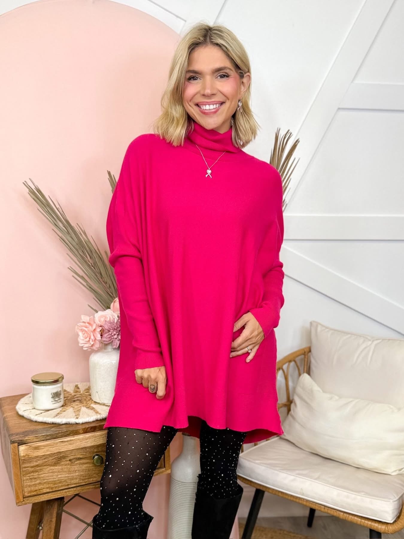 On Cue Turtleneck Sweater-125 Sweater-Davi & Dani-Heathered Boho Boutique, Women's Fashion and Accessories in Palmetto, FL