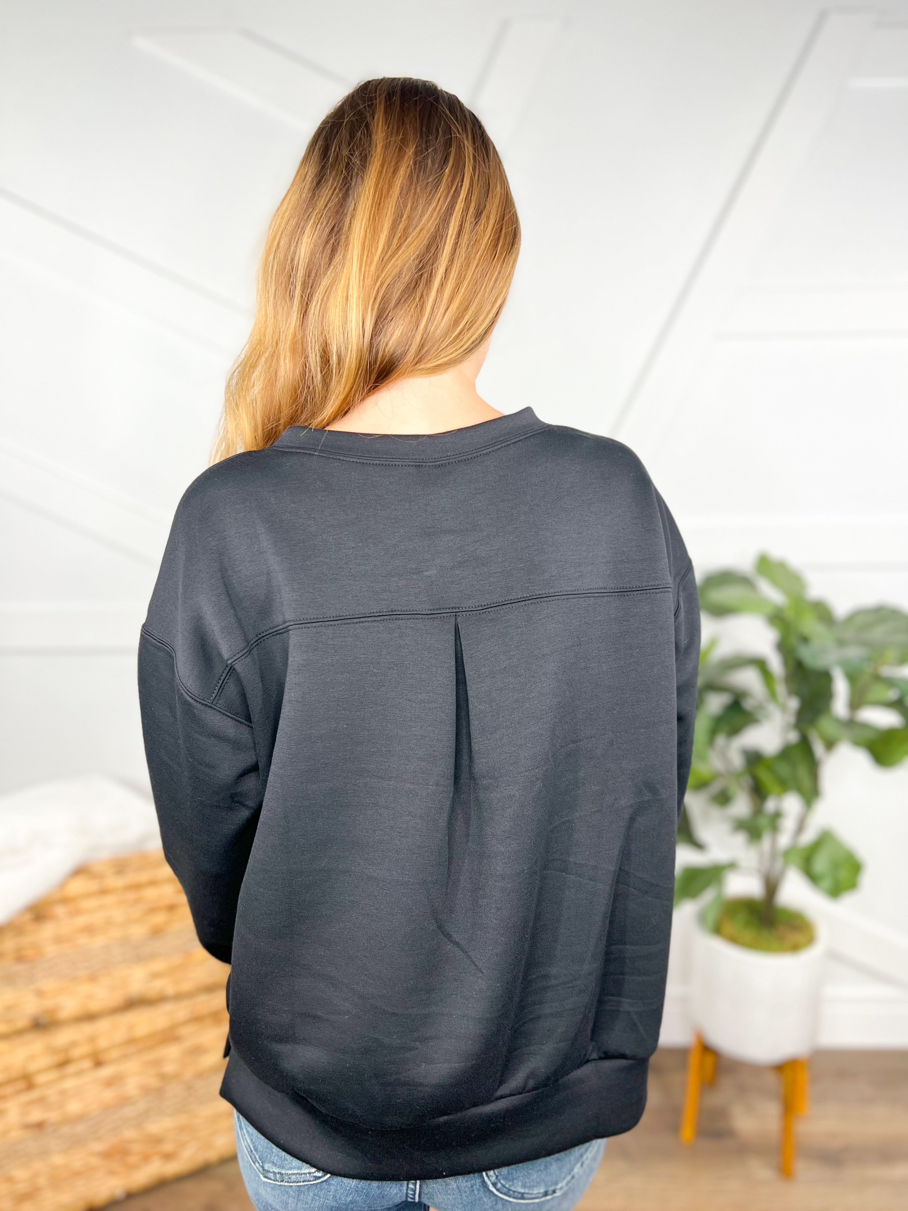 Malibu Pullover - Black-120 Long Sleeve Tops-DEAR SCARLETT-Heathered Boho Boutique, Women's Fashion and Accessories in Palmetto, FL