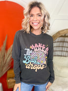 Wake Me When The Ball Drops Graphic Long Sleeve-130 Graphic Tees-Heathered Boho-Heathered Boho Boutique, Women's Fashion and Accessories in Palmetto, FL