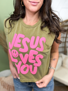 Jesus Loves You Tee-130 Graphic Tees-Poppy & Pine-Heathered Boho Boutique, Women's Fashion and Accessories in Palmetto, FL