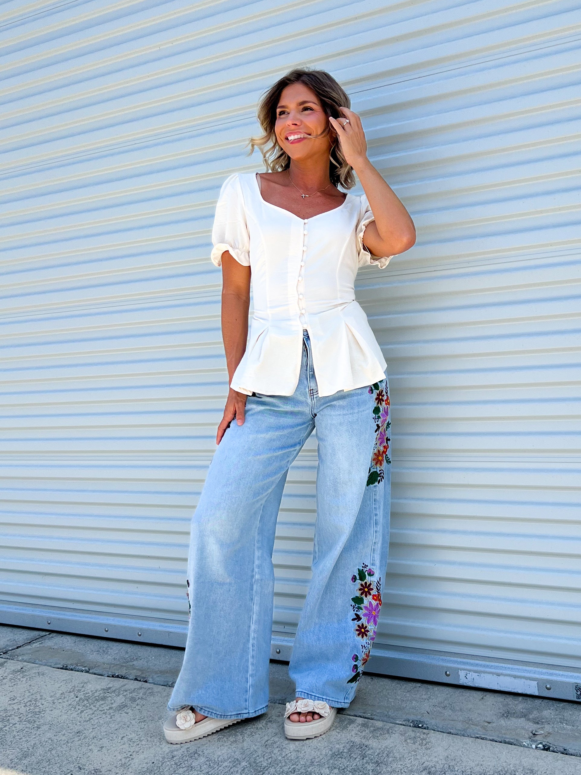 Silken Grace Peplum Blouse-110 SHORT SLEEVE TOP-STITCH & CO-Heathered Boho Boutique, Women's Fashion and Accessories in Palmetto, FL