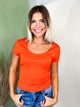 Simply Chic Scoop Neck Top-110 SHORT SLEEVE TOP-STITCH & CO-Heathered Boho Boutique, Women's Fashion and Accessories in Palmetto, FL