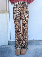 Wild Woman Flared Leggings-180 LEGGINGS-RAE MODE-Heathered Boho Boutique, Women's Fashion and Accessories in Palmetto, FL