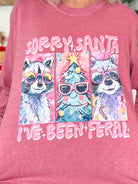 Sorry Santa I've Been Feral Graphic Long Sleeve-130 Graphic Tees-Heathered Boho-Heathered Boho Boutique, Women's Fashion and Accessories in Palmetto, FL