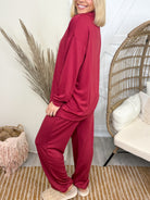 Weekend Traveler Set - Cabernet-240 ACTIVEWEAR/SETS-DEAR SCARLETT-Heathered Boho Boutique, Women's Fashion and Accessories in Palmetto, FL