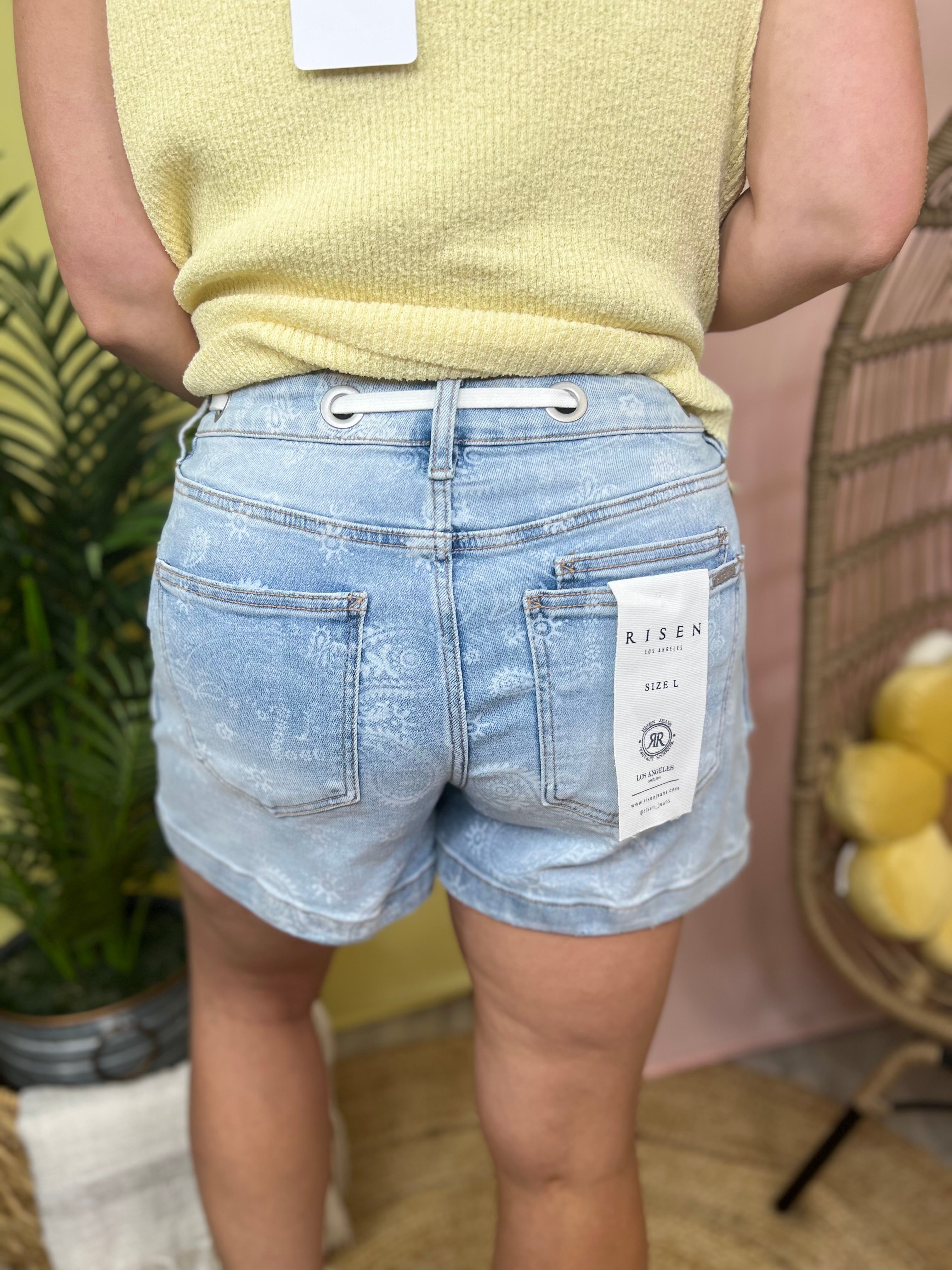 Restock: Light Paisley Perfection Shorts By Risen-160 SHORTS-RISEN-Heathered Boho Boutique, Women's Fashion and Accessories in Palmetto, FL