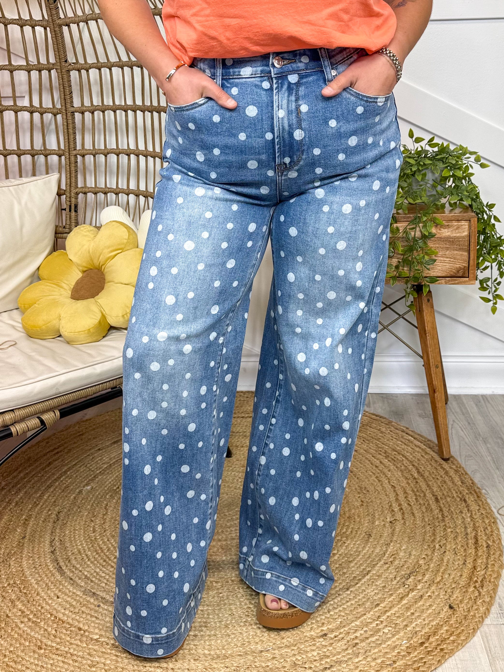 The Sweet Spot Wide Leg Tummy Control Jeans By Saige-190 JEANS-SAIGE-Heathered Boho Boutique, Women's Fashion and Accessories in Palmetto, FL