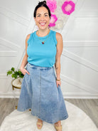 Big Ideas Denim Skirt-170 Skort/ Skirt-Polagram-Heathered Boho Boutique, Women's Fashion and Accessories in Palmetto, FL