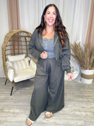 RESTOCK: Evermore Wide Leg Pants-150 PANTS-Jade by Jane-Heathered Boho Boutique, Women's Fashion and Accessories in Palmetto, FL