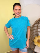 Daylight Top-110 SHORT SLEEVE TOP-ZENANA-Heathered Boho Boutique, Women's Fashion and Accessories in Palmetto, FL