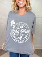 I'm Not A Hot Mess Graphic Tee-130 Graphic Tees-Heathered Boho-Heathered Boho Boutique, Women's Fashion and Accessories in Palmetto, FL
