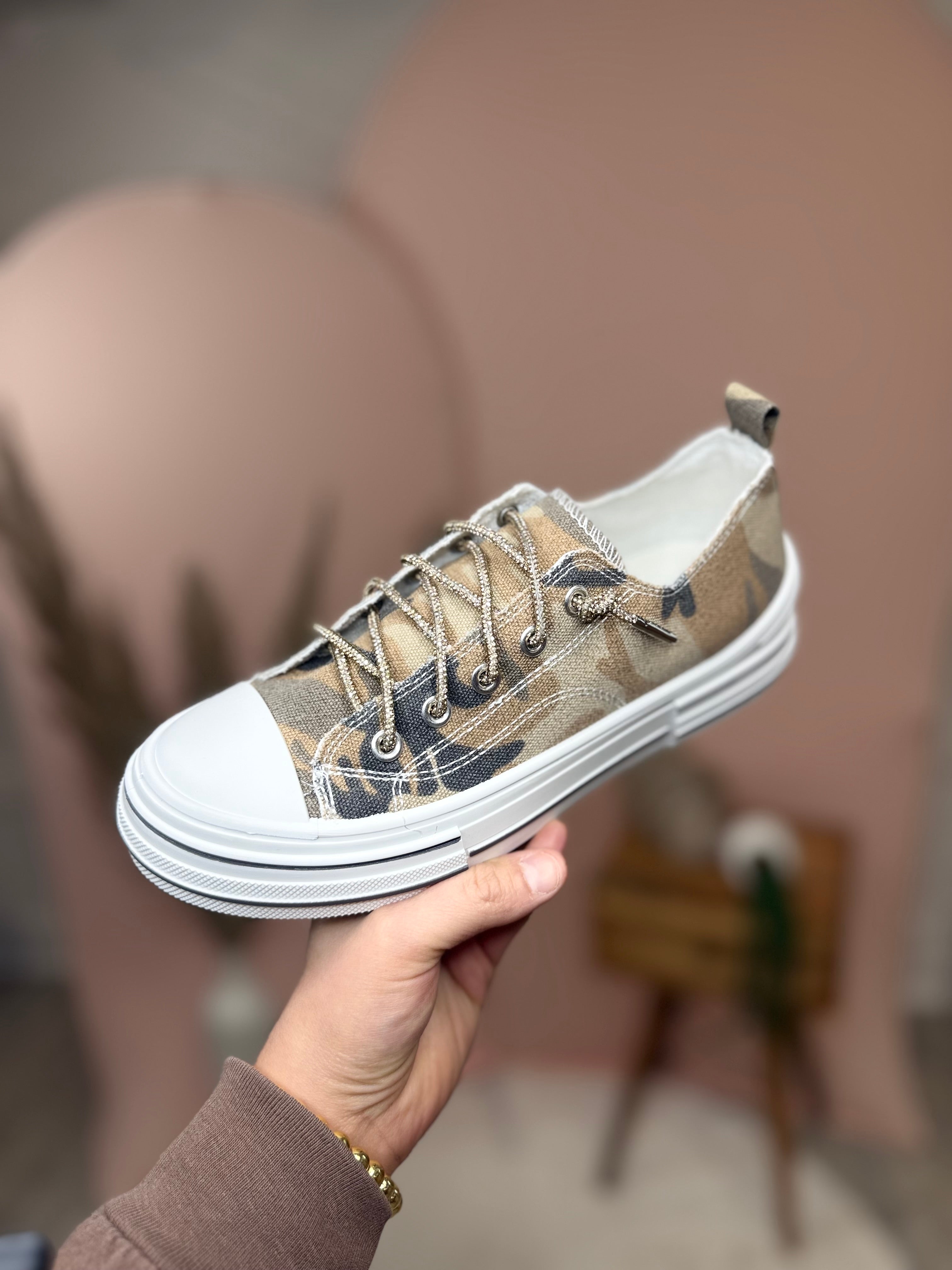 Aman Camo Sneakers - Sand-350 SHOES-Very G-Heathered Boho Boutique, Women's Fashion and Accessories in Palmetto, FL