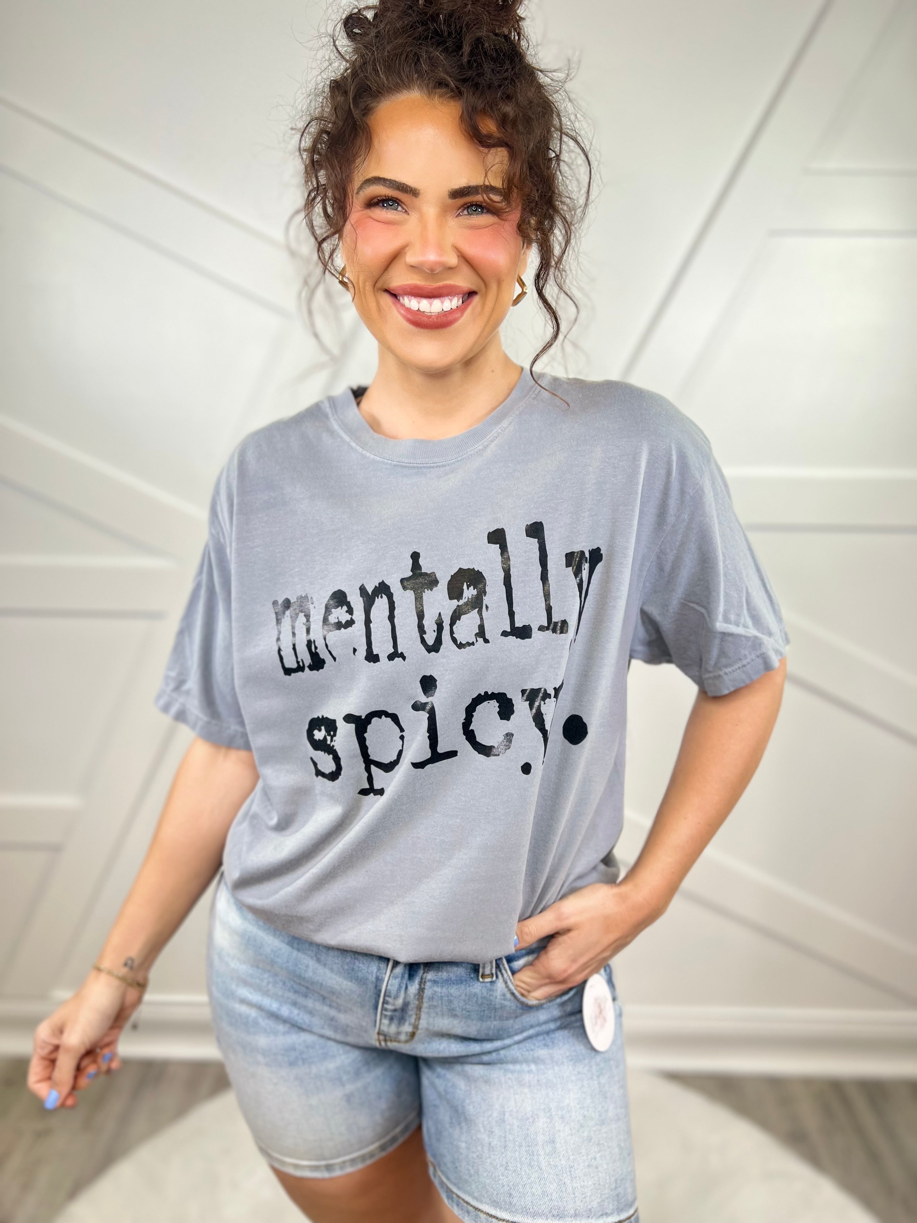 Mentally Spicy Graphic Tee-130 Graphic Tees-Heathered Boho-Heathered Boho Boutique, Women's Fashion and Accessories in Palmetto, FL