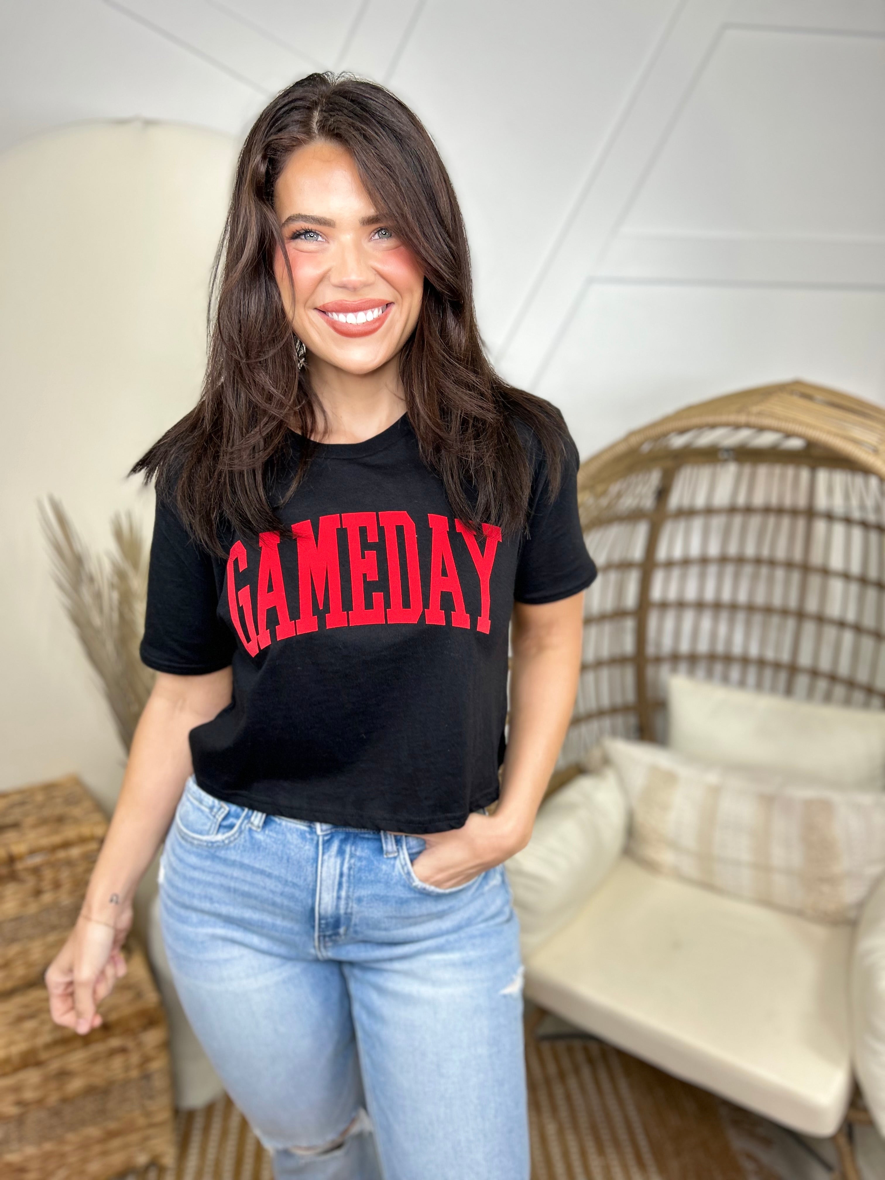 Game Day Graphic Tee-130 Graphic Tees-SUGAR STITCH-Heathered Boho Boutique, Women's Fashion and Accessories in Palmetto, FL