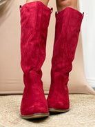 City Slicker Boots - Red Faux Suede-350 SHOES-CORKYS-Heathered Boho Boutique, Women's Fashion and Accessories in Palmetto, FL
