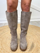 Hay There Boots - Grey Faux Suede-350 Shoes-Corkys-Heathered Boho Boutique, Women's Fashion and Accessories in Palmetto, FL