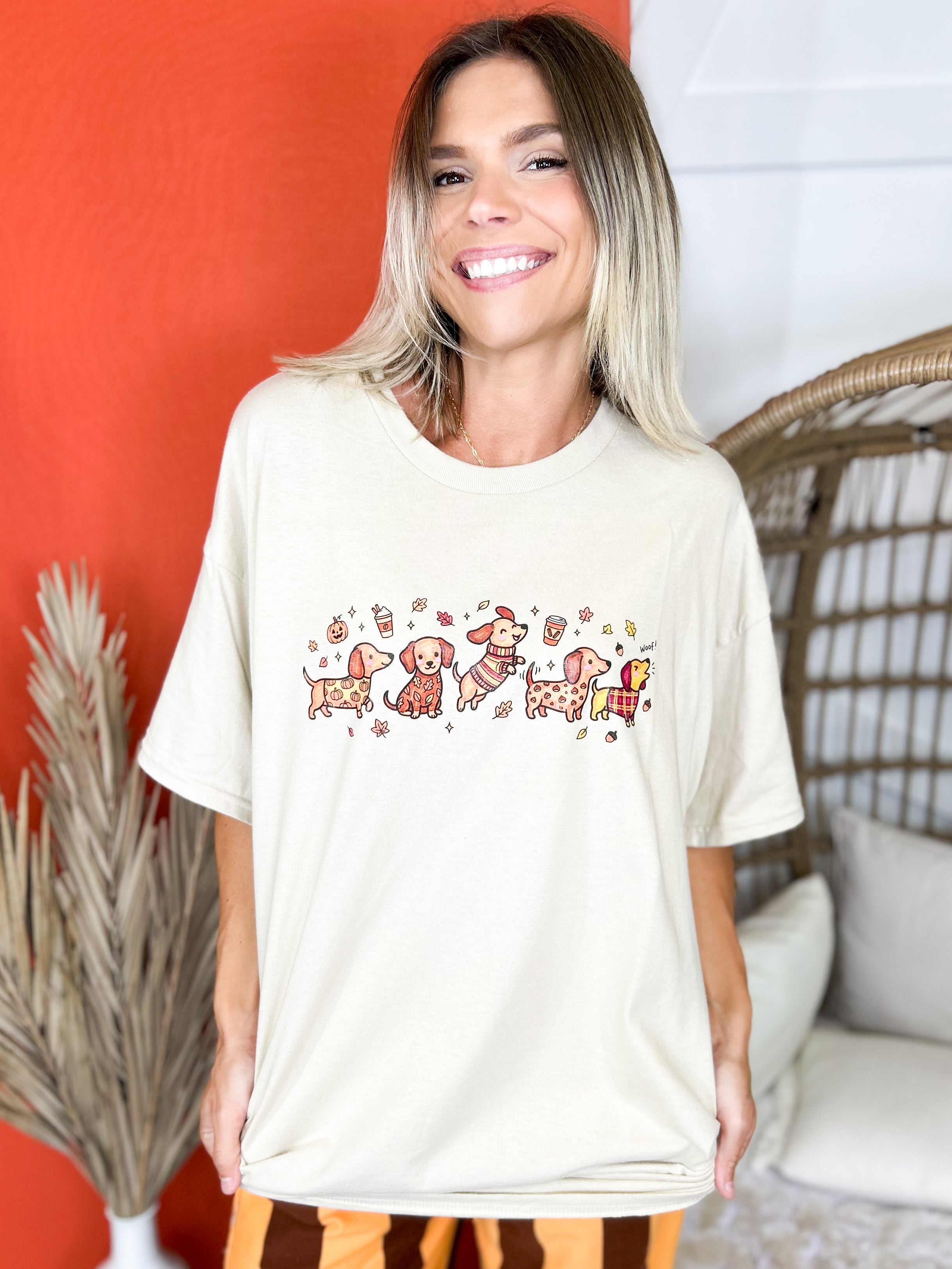 Coffee & Pups Graphic Tee-130 Graphic Tees-Heathered Boho-Heathered Boho Boutique, Women's Fashion and Accessories in Palmetto, FL