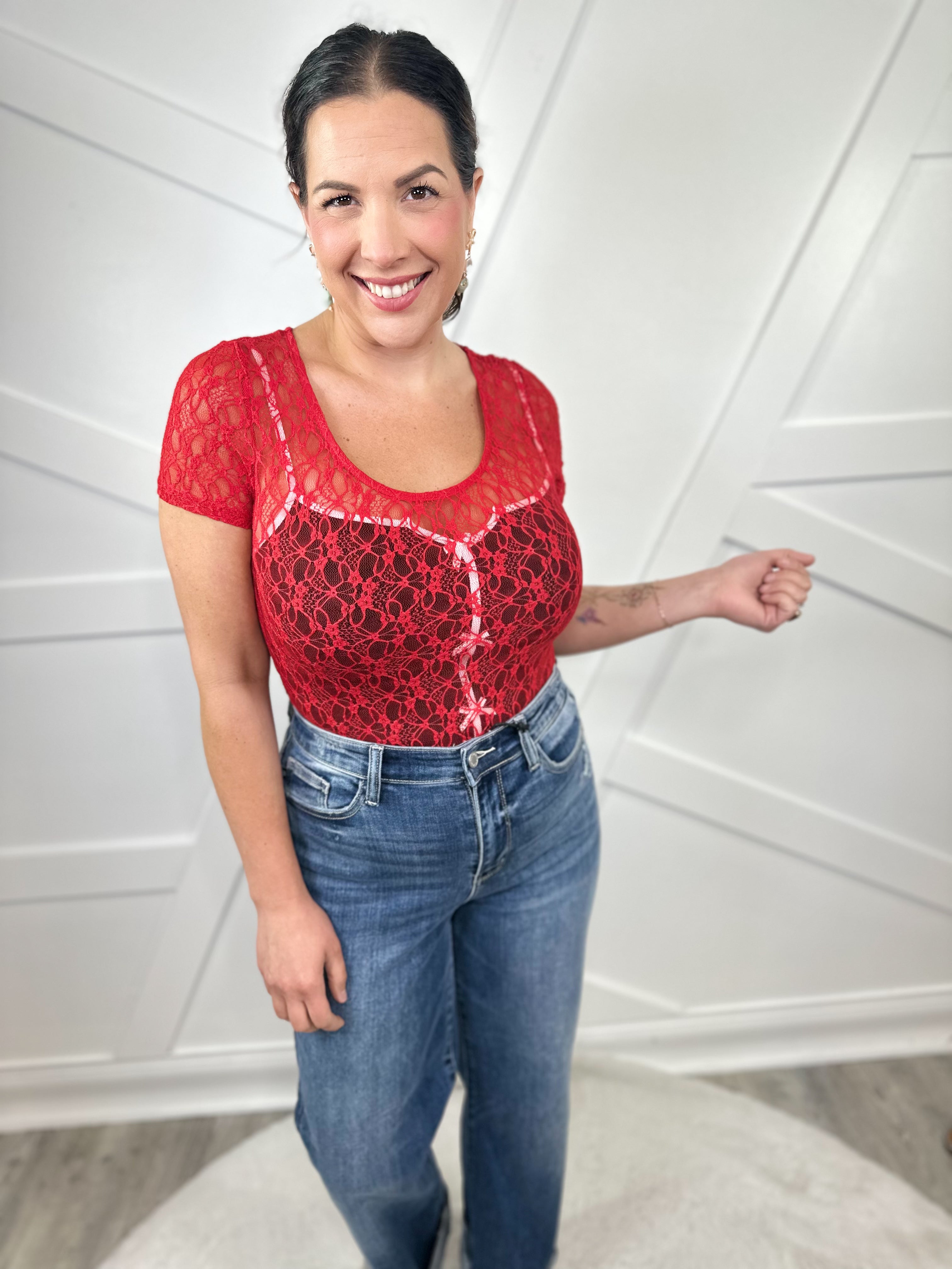 Maddie Short Sleeve Mesh Bodysuit-140 Body Suits/ Intimates-WHITE BIRCH-Heathered Boho Boutique, Women's Fashion and Accessories in Palmetto, FL