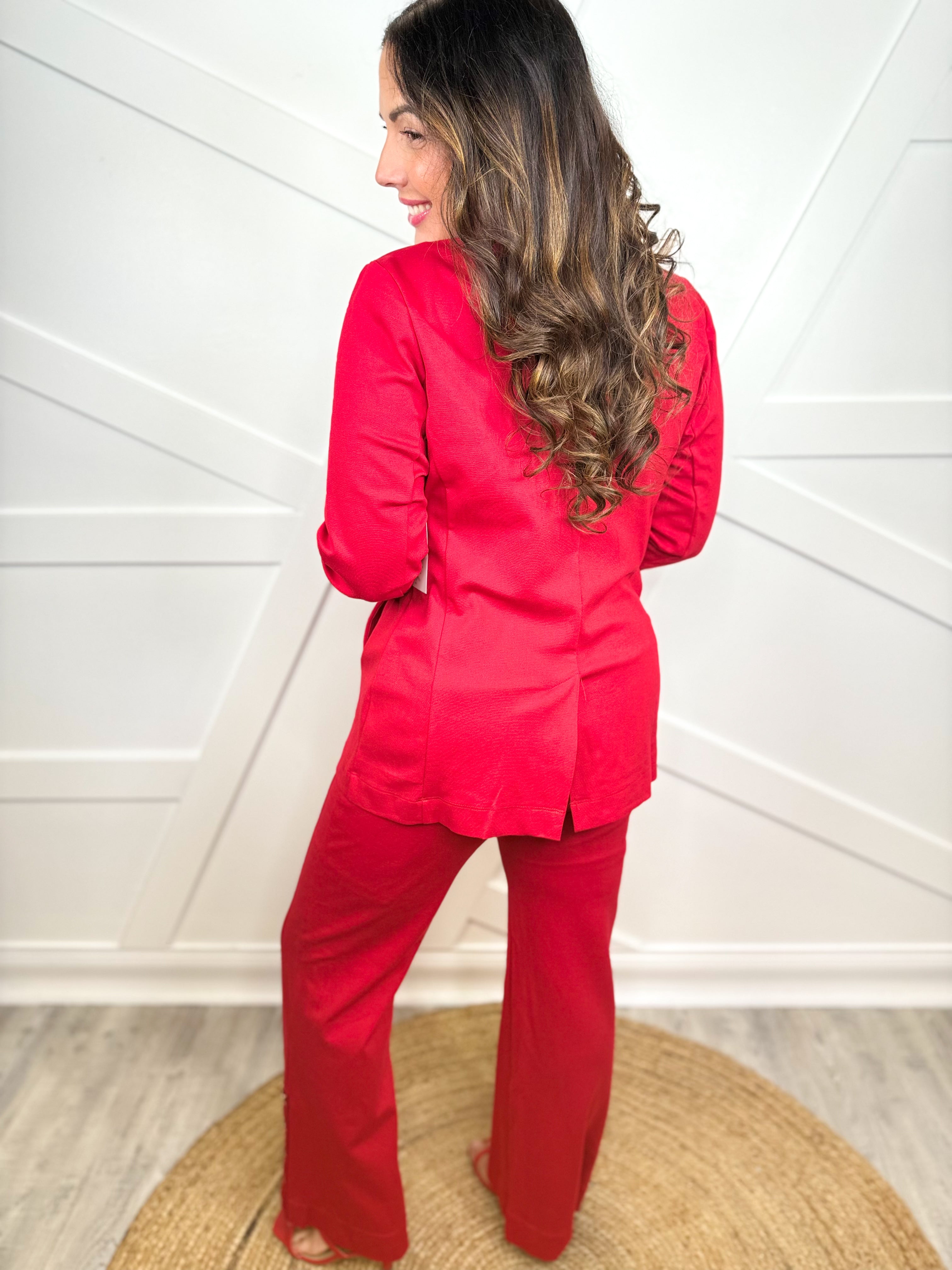 Executive Jacket - Red-200 JACKETS/SHACKETS-DEAR SCARLETT-Heathered Boho Boutique, Women's Fashion and Accessories in Palmetto, FL