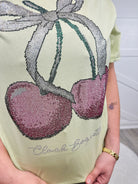 Cherry Diamonds Top-110 Short Sleeve Top-LC Lizette-Heathered Boho Boutique, Women's Fashion and Accessories in Palmetto, FL