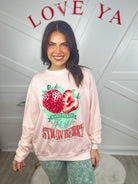 Strawberry Sweatshirt-120 Long Sleeve Tops-G Mini-Heathered Boho Boutique, Women's Fashion and Accessories in Palmetto, FL