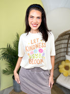 Let Kindness Bloom Graphic Tee-130 Graphic Tees-Heathered Boho-Heathered Boho Boutique, Women's Fashion and Accessories in Palmetto, FL