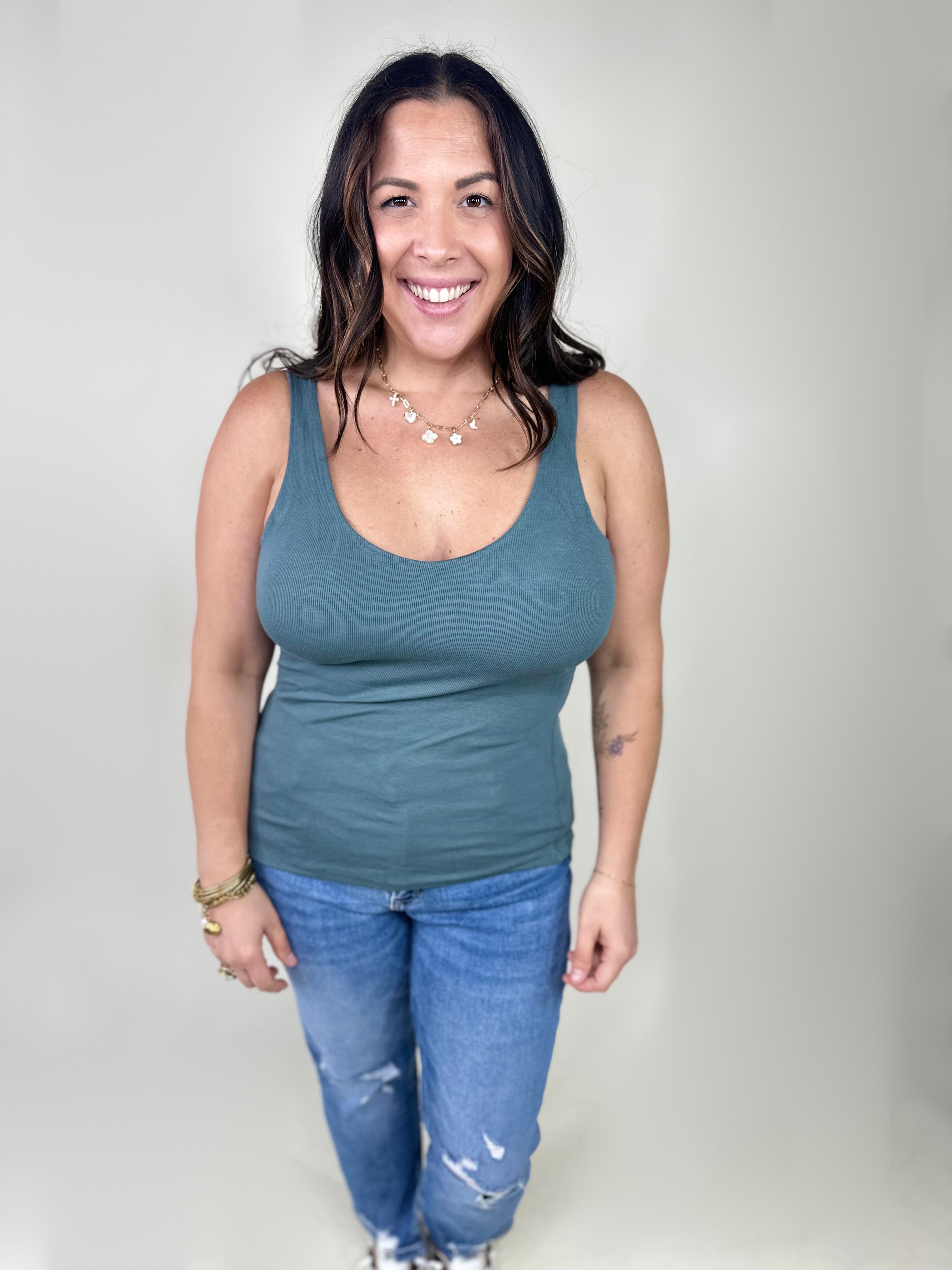 RESTOCK : Precision Fit Tank- No Bra Needed-100 Tank/Crop Tops-YELETE-Heathered Boho Boutique, Women's Fashion and Accessories in Palmetto, FL