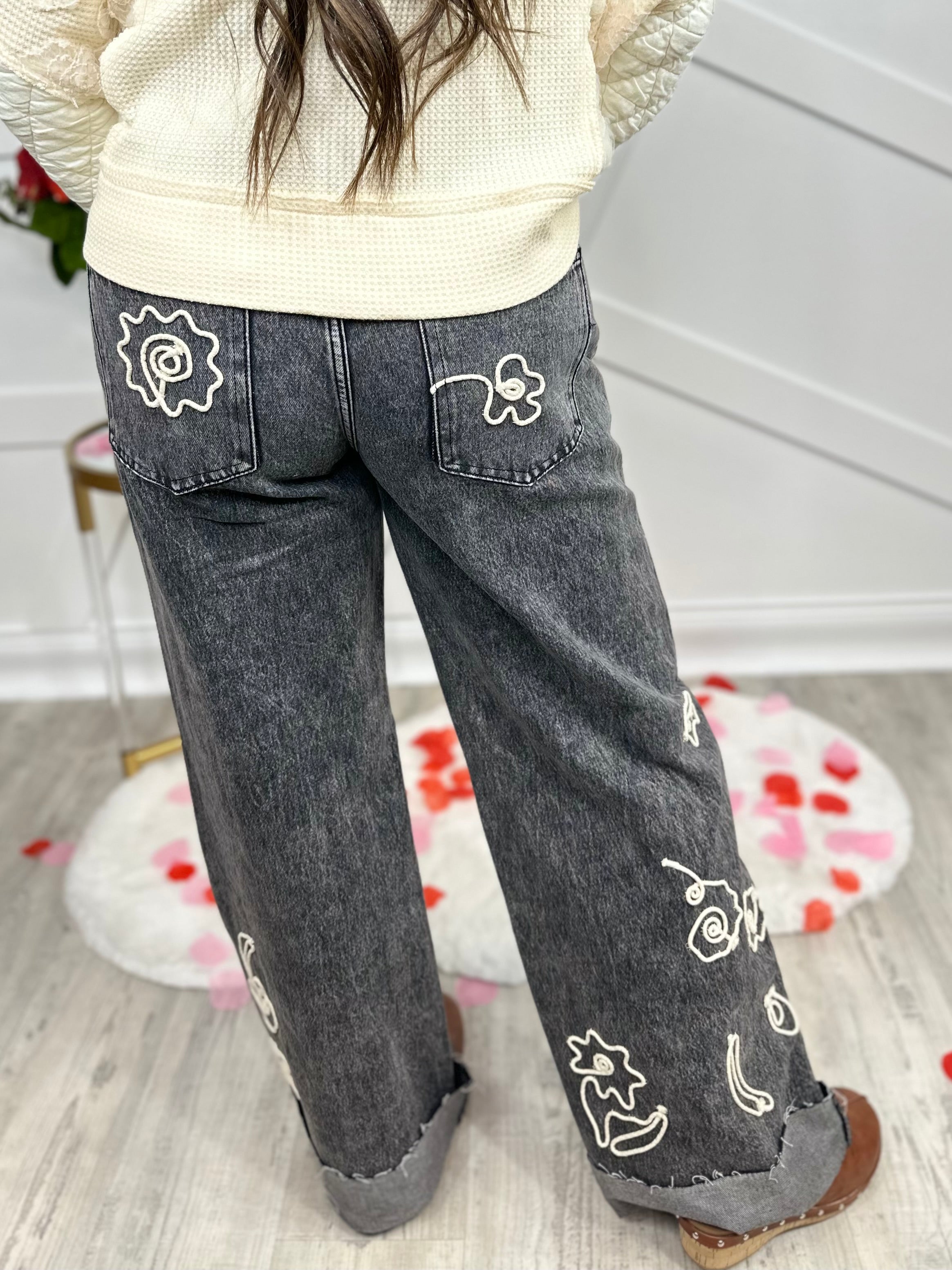 Heart Skip Denim Jeans-150 PANTS-Oli & Hali-Heathered Boho Boutique, Women's Fashion and Accessories in Palmetto, FL